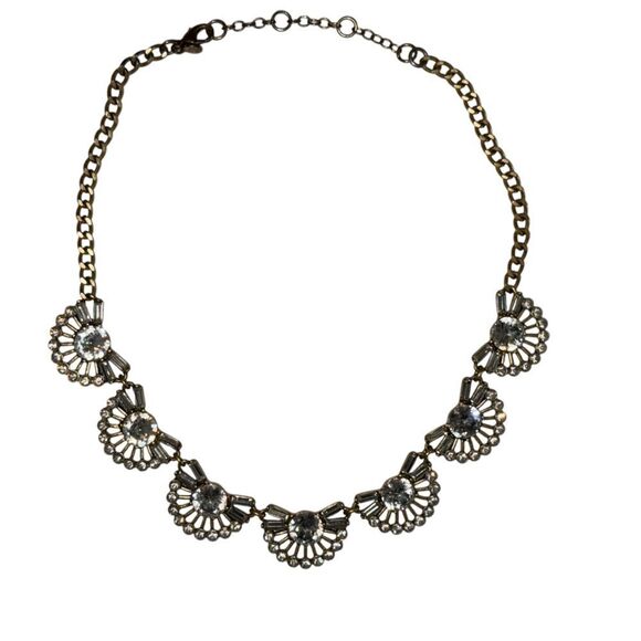 Elegant Silver Necklace with Crystal Accents - Picture 1 of 11